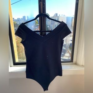 Black V-Neck Bodysuit